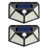 Set 2 Lampi Solare cu Panou si Acumulator Calitate cu 100 Led / Lumina Alba si 270 Grade Raza Senzor de Miscare