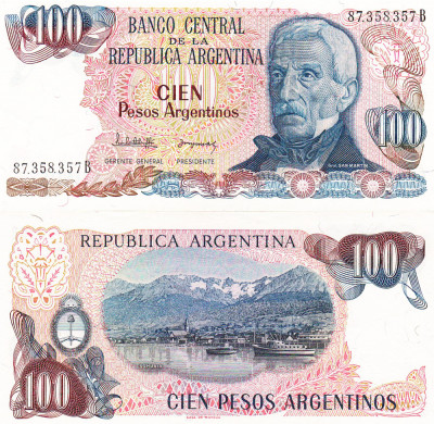 Argentina 100 Pesos 1983 P-315 UNC foto