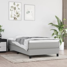 vidaXL Saltea de pat cu arcuri, gri deschis, 100x200x20 cm, textil