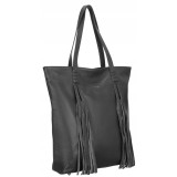 Shopper mare pentru femei cu ciucuri