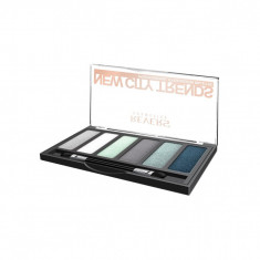 Paleta fard de pleoape cu 6 culori New City Trends, Revers, NR.4, gri