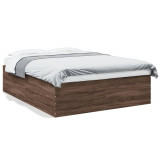VidaXL Cadru de pat, stejar maro, 150x200 cm, lemn prelucrat