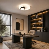 Plafonieră LED modernă Erste Donut 500mm 45W 2250lm, CCT 3000K-6000K reglabilă prin telecomandă, design circular alb-auriu pentru interior