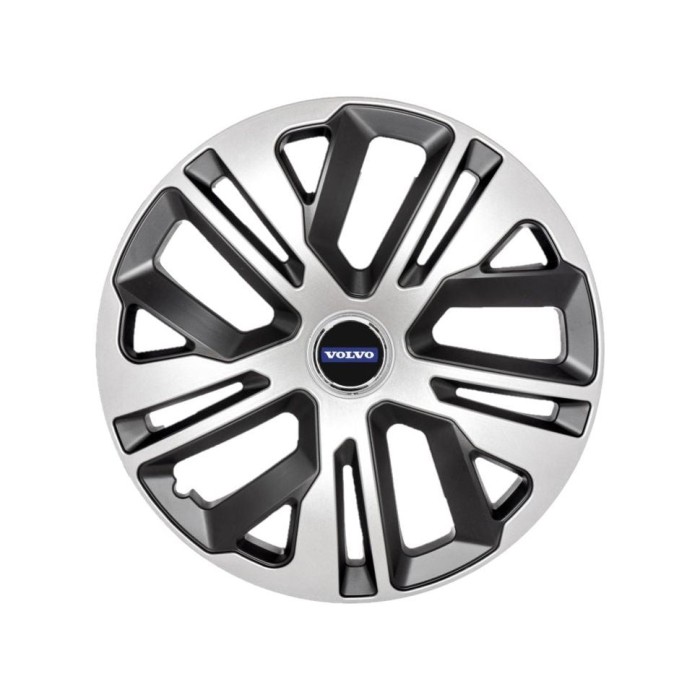 Set 4 Capace Roti, model 16 Inchi (R16) Raven Gri-Negru, Compatibile Cu Volvo