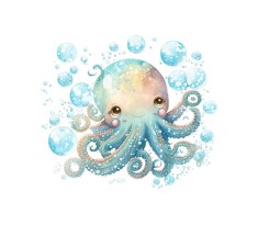 Sticker decorativ Caracatita, Multicolor, 63 cm, 3812ST foto