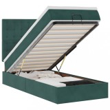 Cumpara ieftin Cadru de pat otoman cu saltele, catifea verde inchis 80x200cm