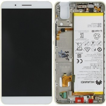 Huawei Honor 7i, ShotX (ATH-U01) Capac frontal modul display + LCD + digitizer + baterie alb 02350NBB