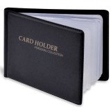 Suport pentru Cărți de Vizită, 8x5.5cm, Capacitate 60 File, Piele Artificială, Negru