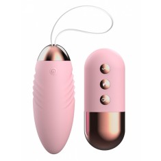 Ou Vibrator Pleasurable Remote Control, 10 Moduri Vibratii, Functie Incalzire, Silicon, Roz, USB, Mokko Toys