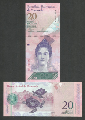 VENEZUELA 20 BOLIVARES 29.10. 2013 UNC [1] P- 91f , necirculata foto