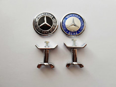 Sigla emblema metal Mercedes Benz 44mm capota conversie de la stea foto