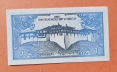 1 Ngultrum - Bancnota veche Bhutan - piesa SUPERBA - UNC