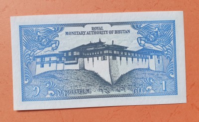 1 Ngultrum - Bancnota veche Bhutan - piesa SUPERBA - UNC foto