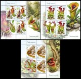 ROMANIA 2026 PLANTE CARNIVORE Minicoli cu 3 timbre +1 vinieta + bordura ilustrata LP.2548 MNH**