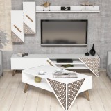 Cumpara ieftin Set Comoda TV si Masuta de Cafea Living Beril Alb