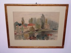 Elena Vavilyna (1901-1971) &amp;quot;Parc&amp;quot;, tablou autentic din licitatie publica (cu catalog) foto