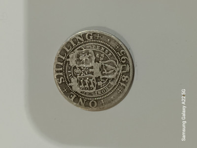 moneda one shilling 1895 argint Marea Britanie foto