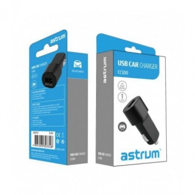 Incarcator Auto, 1.0A Astrum CC100, 1xUSB Negru foto