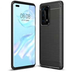 Husa TPU OEM Carbon pentru Huawei P40 Pro, Neagra