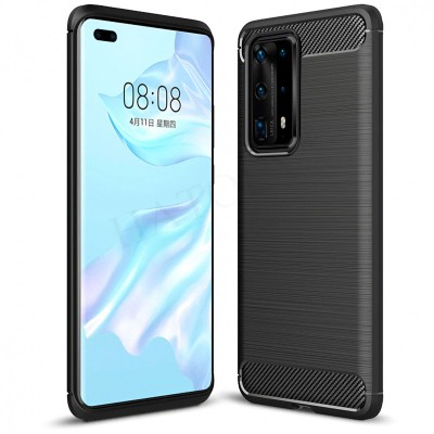 Husa TPU OEM Carbon pentru Huawei P40 Pro, Neagra foto