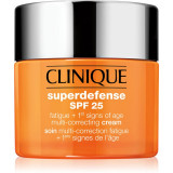 Clinique Superdefense&trade; SPF 25 Fatigue + 1st Signs Of Age Multi-Correcting Cream Crema impotriva primelor semne de imbatranire ten uscat si mixt SPF 25