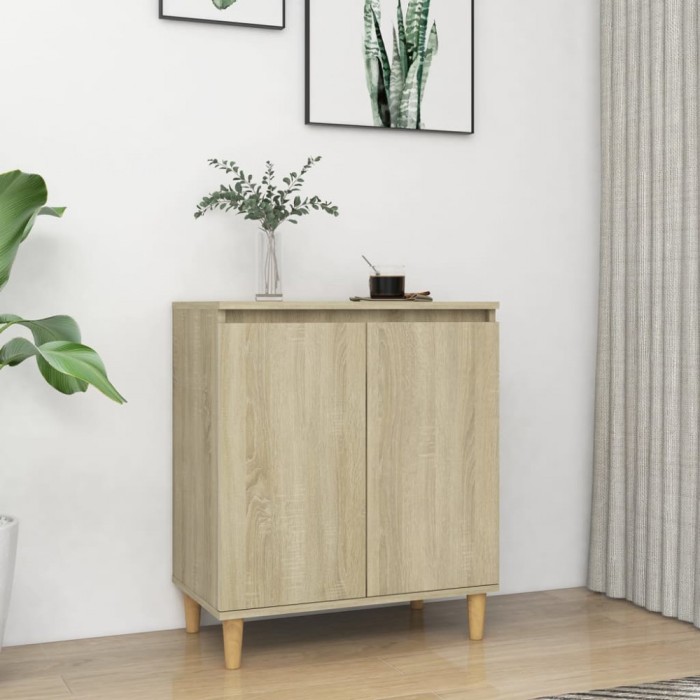 Servantă picioare din lemn masiv stejar sonoma 60x35x70 cm lemn