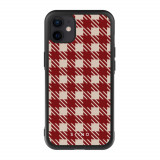 Husa iPhone 11 - Skino Gingham Red, rosu bej