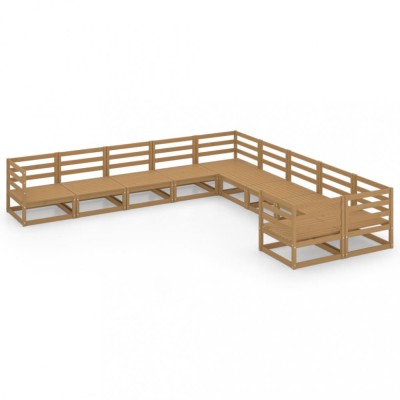 Set mobilier de gradina, 10 piese, lemn masiv de pin foto