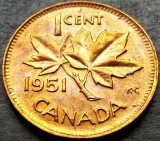 Cumpara ieftin Moneda istorica 1 CENT - CANADA, anul 1951 * cod 298 = A.UNC LUCIU + PATINA, America de Nord