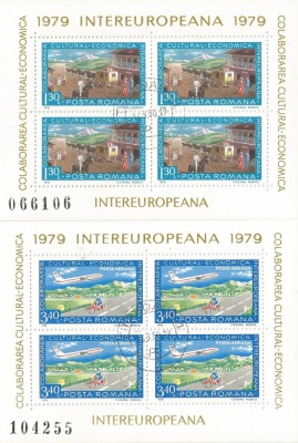 Romania, LP 978a/1979, Colaborarea Cult.-Ec. Intereuropeana, blocuri de 4 oblit. foto