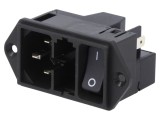 Conector alimentare AC soclu tată 10A 250V IEC 60320