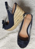 SANDALE BLEUMARIN NAVY DAMA PLATFORME SFOARA FEMEI PULL &amp; BEAR