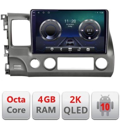 Navigatie Honda Civic 2005-2011 Android Octa Core Ecran 2K QLED GPS 4G 4+32GB 360 KIT-044+EDT-E410-2K CarStore Technology