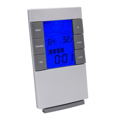 Statie meteo LED cu ceas, higrometru, calendar, alarma, 14 cm