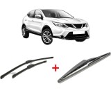 Cumpara ieftin Set 3 stergatoare NISSAN QASHQAI II (J11, J11_) 2013, pentru parbriz si luneta, Bosch Twin