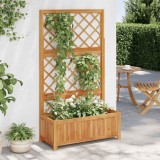 vidaXL Strat &icirc;nălțat cu spalier, 85x38x150 cm, lemn masiv de acacia