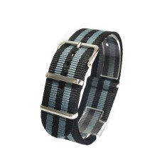 Curea de ceas Nato Negru si Gri Petrol 18mm 20mm 22mm N21 foto