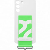 Husa de protectie Samsung Silicone Cover with Strappentru Galaxy S22 PLUS, White
