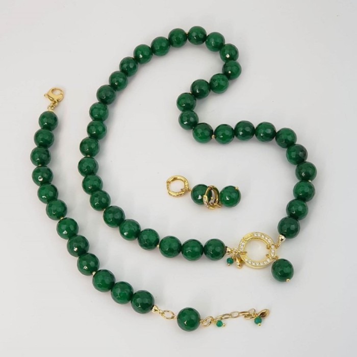Set Harmony din agat verde smarald