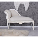 Sofa din lemn masiv alb cu tapiterie bej CAT508B01, Sufragerii si mobilier salon, Baroc