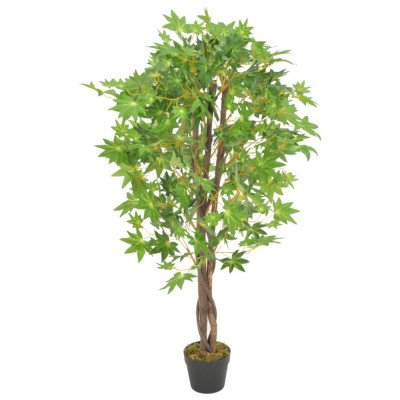 vidaXL Plantă artificială arțar cu ghiveci, verde, 120 cm foto