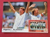 Foto-Carte poștala maximă filatelică - meciul ALGERIA - IRLANDA de NORD (06.06.Campionatul Mondial MEXIC 1986)
