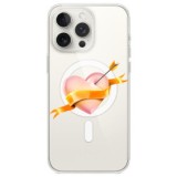 Husa personalizata apple iphone 14 pro, magsafe, pink heart