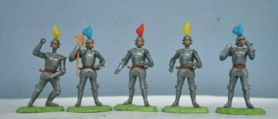 Lot de 5 Cavaleri Elastolin metal foto