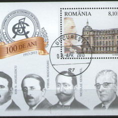 Romania 2013 - 100th Academia de Studii Economice București , colita stampilata