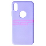 Husa Silicon iPhone X Mov Lavanda, High Copy, Protectie Premium