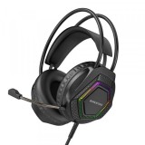 Casti Gaming 3.5mm Borofone BO105 Thunder, RGB, 2m, Negre