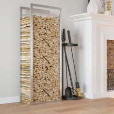 vidaXL Suport pentru lemne de foc, 50x28x132 cm, oțel inoxidabil 357861