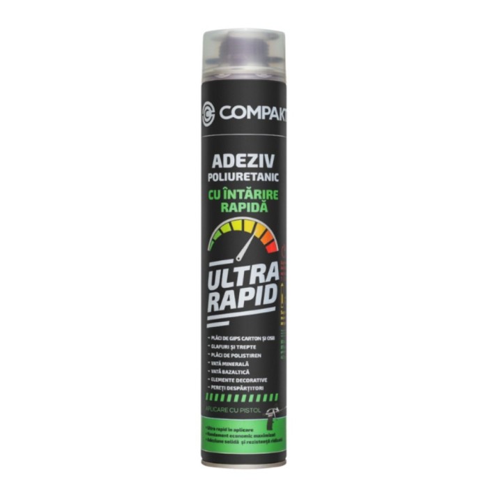 Adeziv poliuretanic cu intarire rapida, Compakt Ultra rapid, aplicare cu pistol, 750 ml