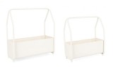 Cumpara ieftin Set 2 jardiniere flori metal alb Keyra 41x21x47 cm, 52x22.5x52 cm